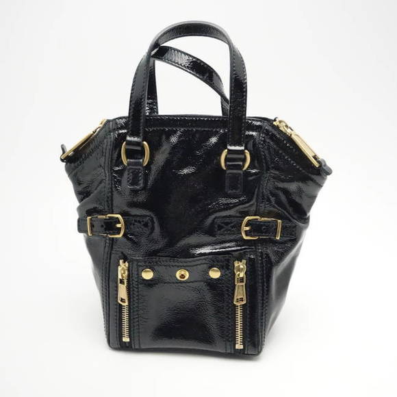 Saint Laurent  Yves Mini Handbag Black Patent Leather Downtown - Picture 1 of 7